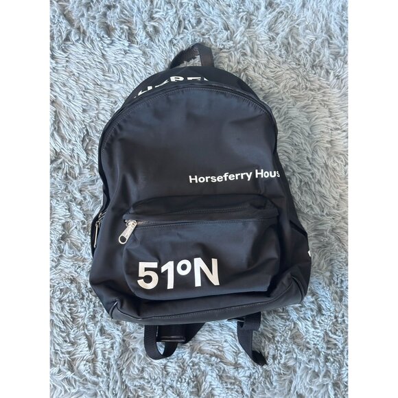 Burberry Horseferry Print Nylon Backpack With Leather Accents - Picture 1 of 11